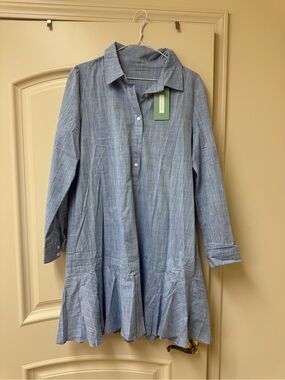 New Collection Linen/Cotton Drop Waist Dress